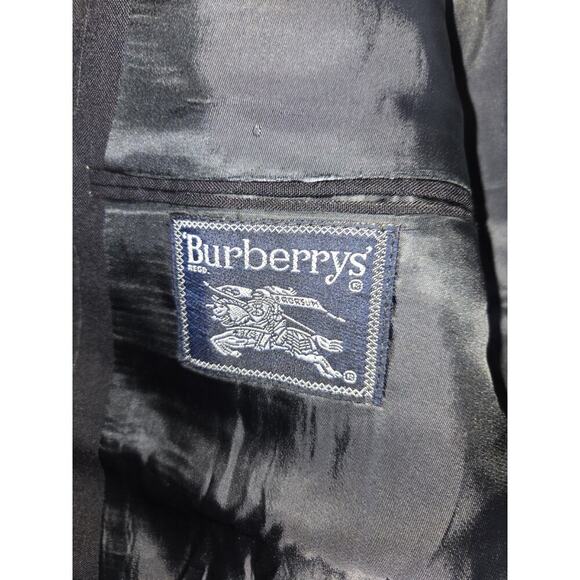 Vintage Burberrys 100% Wool Suit Coat Jacket Blue Pinstripe Sz 40 - Picture 14 of 16
